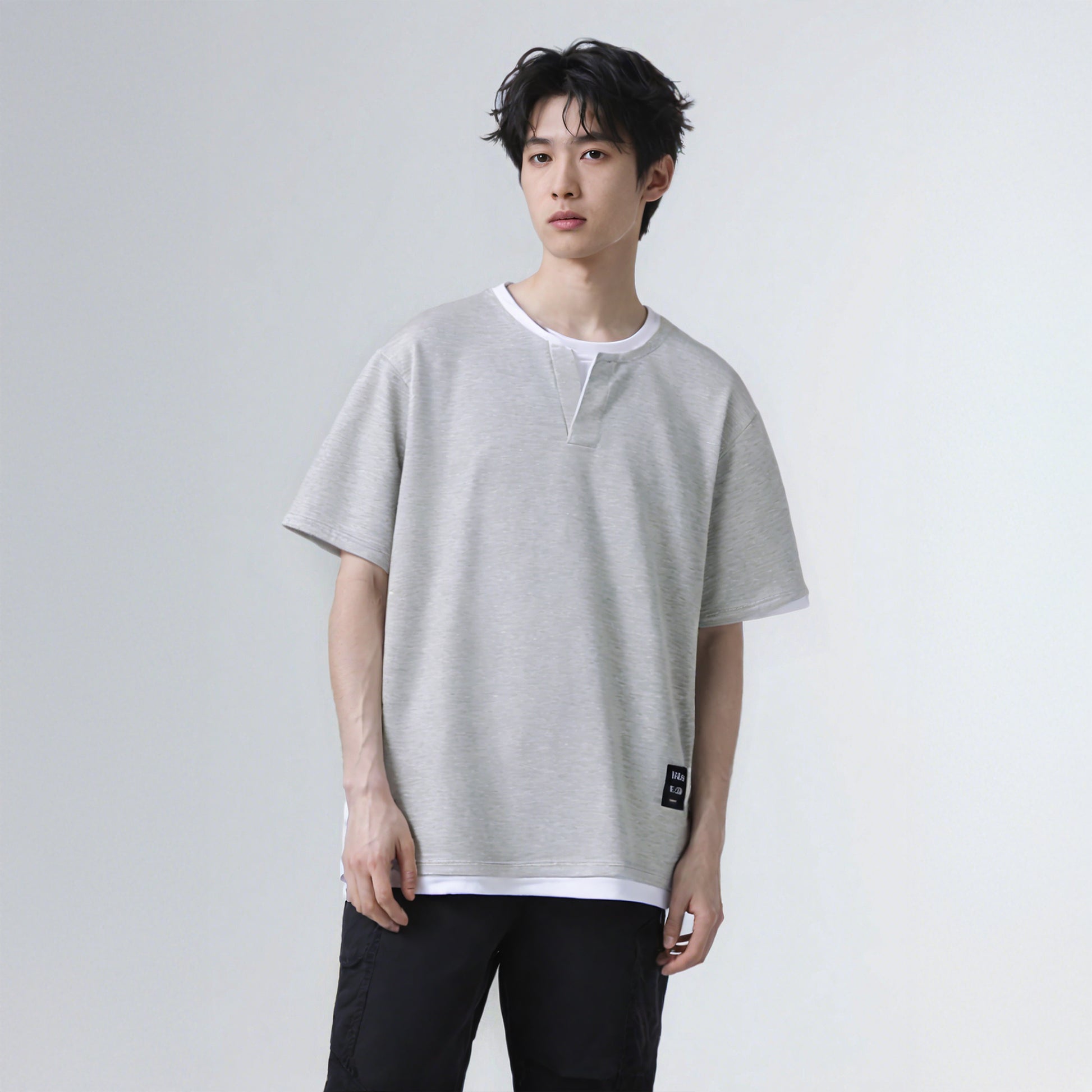 Retro Fake Two-Piece Oversized T-Shirt - Japanese Streetwear Style