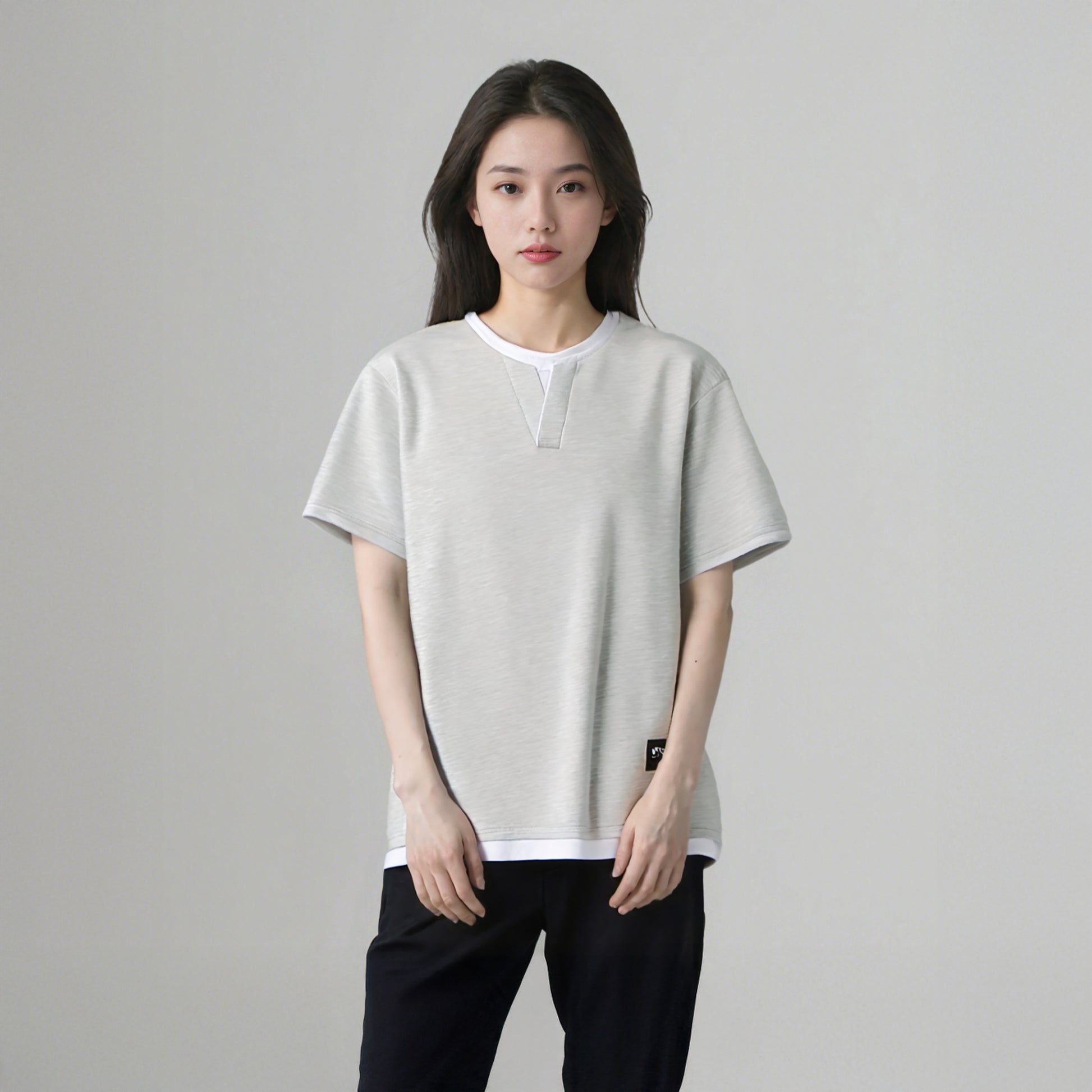 Retro Fake Two-Piece Oversized T-Shirt - Japanese Streetwear Style