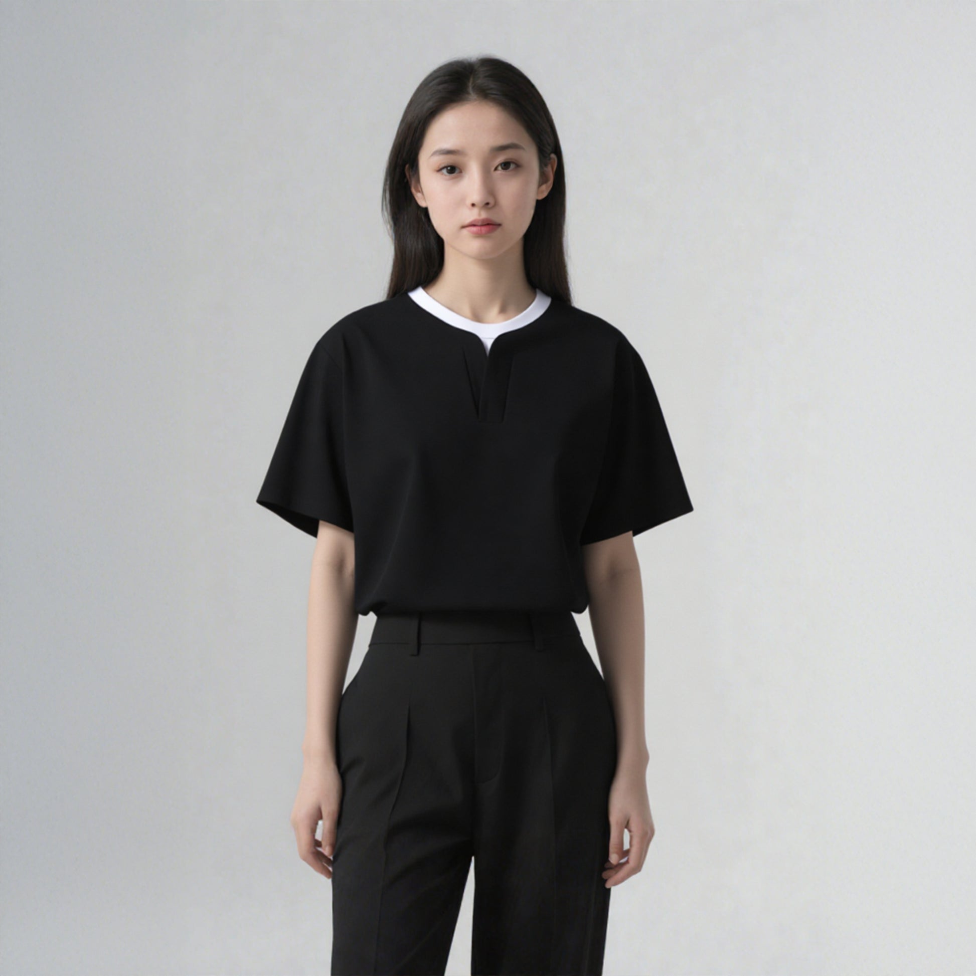Retro Fake Two-Piece Oversized T-Shirt - Japanese Streetwear Style