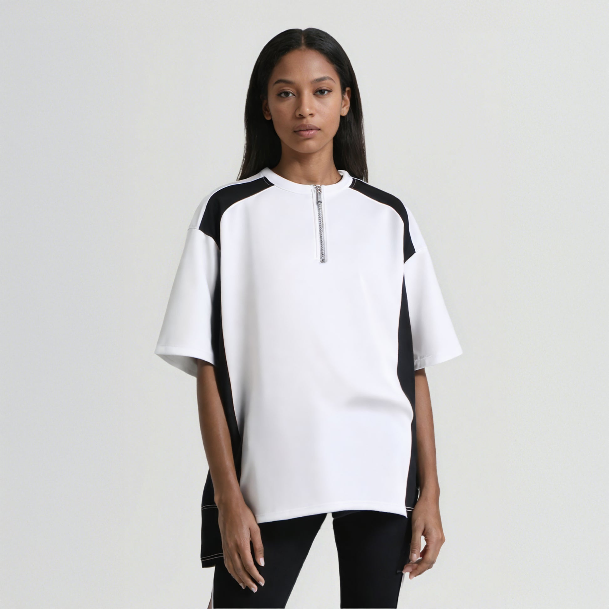 Half-Zip Colorblock Raglan T-Shirt – American Streetwear Style