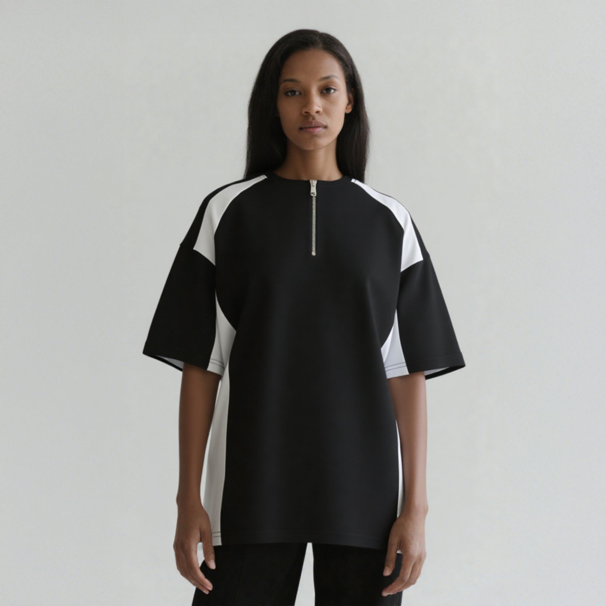 Half-Zip Colorblock Raglan T-Shirt – American Streetwear Style